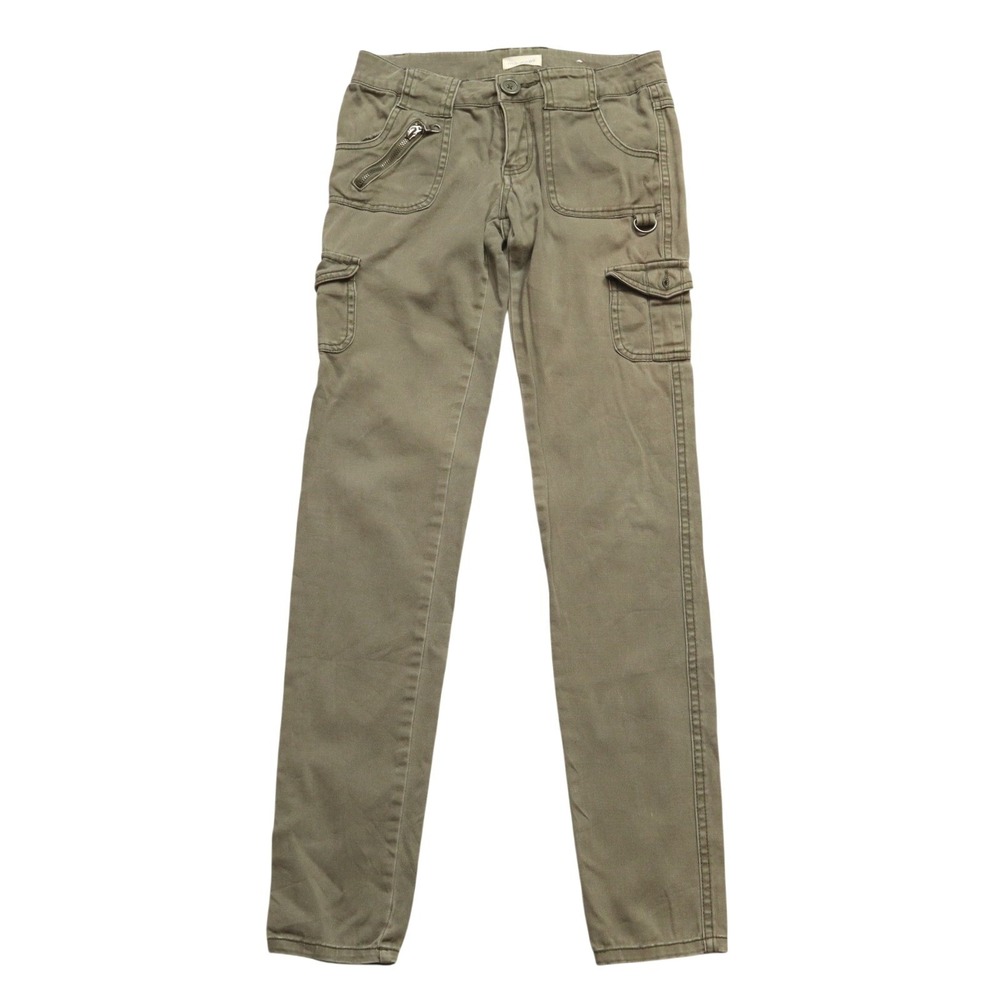 Maurices Green Cargo Y2K Punk Streetwear Junior Miss Buckle Cotton Pants XXS 1/2